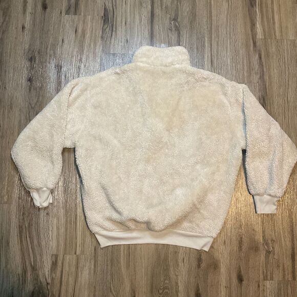 Express One Eleven Womens Beige 1/4 Zip Sherpa Fleece Pullover Size Small - Picture 5 of 7